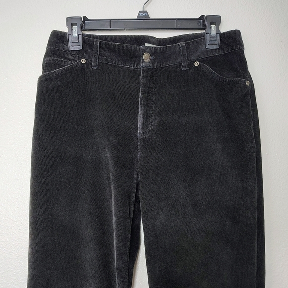 J. Jill Women's Black Stretch Corduroy Pants Sz 6 High Rise Straight Leg - Picture 11 of 12